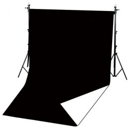 Фон виниловый FST 160x340 см двусторонний чёрный/белый