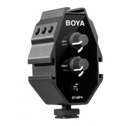 Двухканальный аудиоадаптер Boya BY-MP4 (Микшер)
