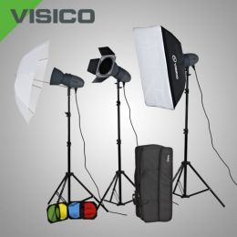 Комплект импульсного света Visico VL PLUS 150 Softbox/Barndoor kit с сумкой