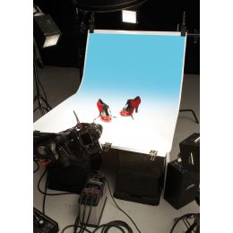 Фон ПВХ Colorama Colorgrad 110x170см White / Aqua