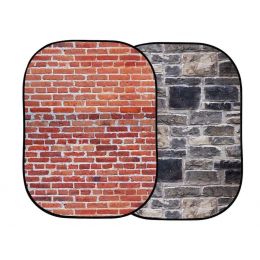 Фон складной Urban 1.5x2.1м Красный кирпич/Серый камень