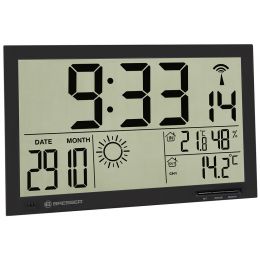 Метеостанция (настенные часы) Bresser MyTime Jumbo LCD, черная