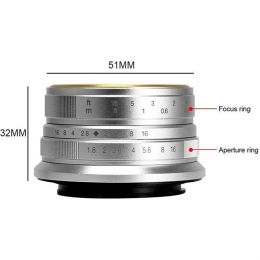 Объектив 7Artisans 25mm F1.8 Sony (E Mount) Серебро